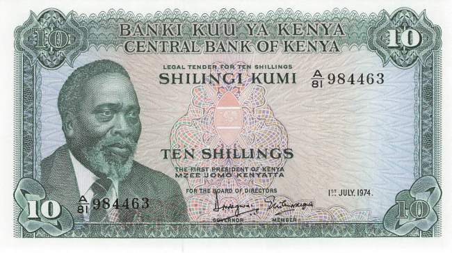 10 Shilingi 1974 p.7e